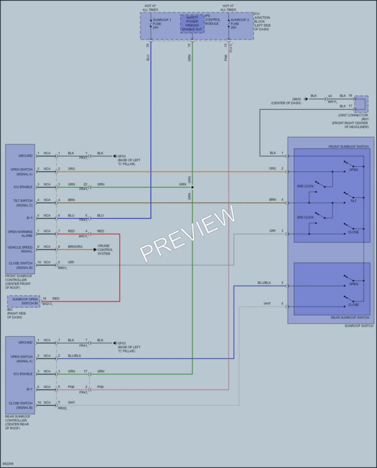 2025 Kia Telluride Power Top Sunroof wiring diagram preview