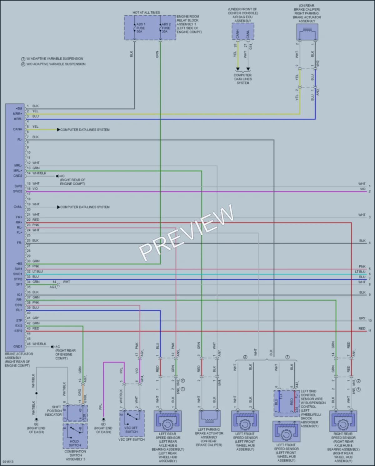 2025 Lexus ES250 Anti Lock Brakes Wiring Diagrams protected preview