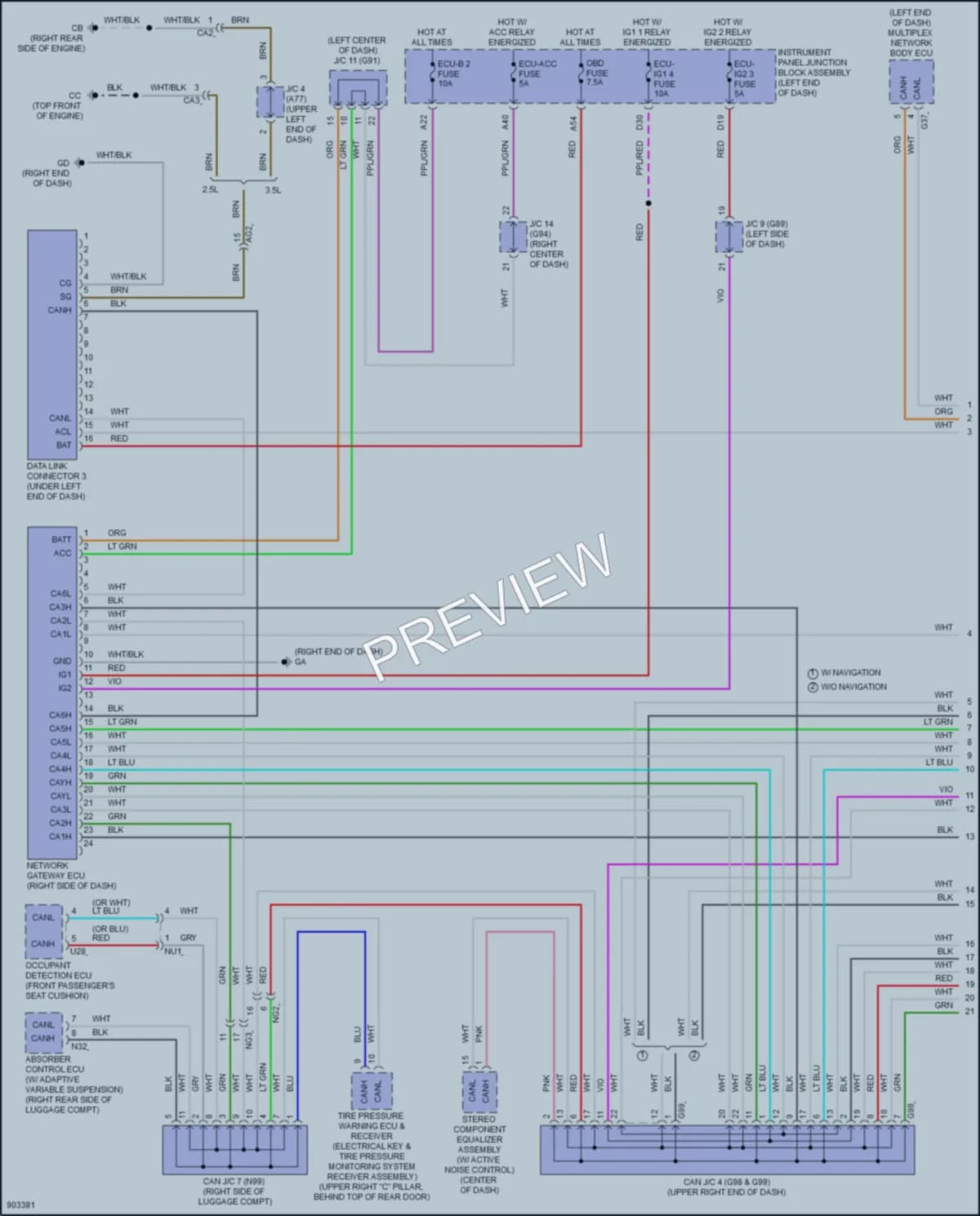 2025 Lexus ES250 Computer Data Lines Wiring Diagrams protected preview