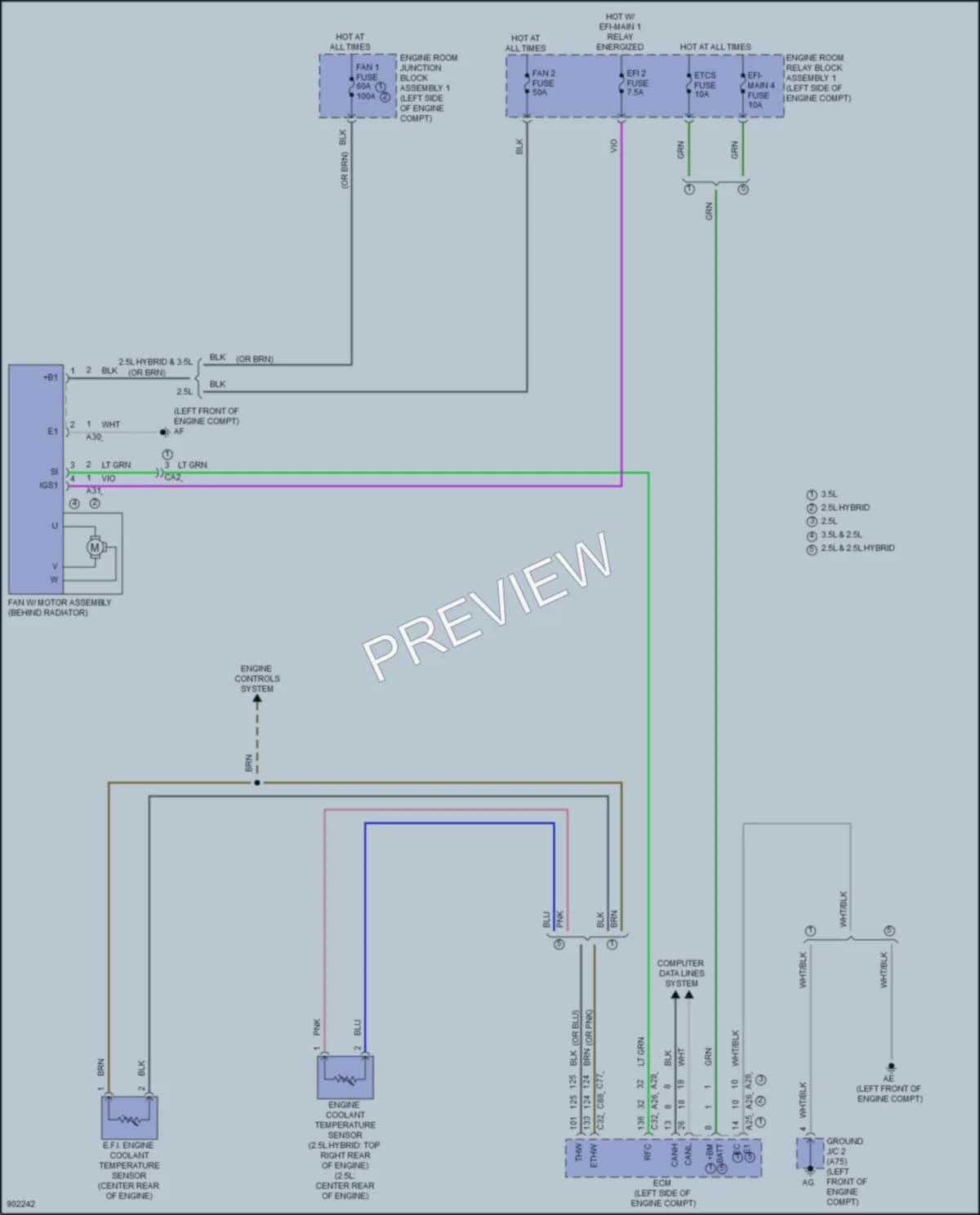 2025 Lexus ES250 Cooling Fan Wiring Diagrams protected preview