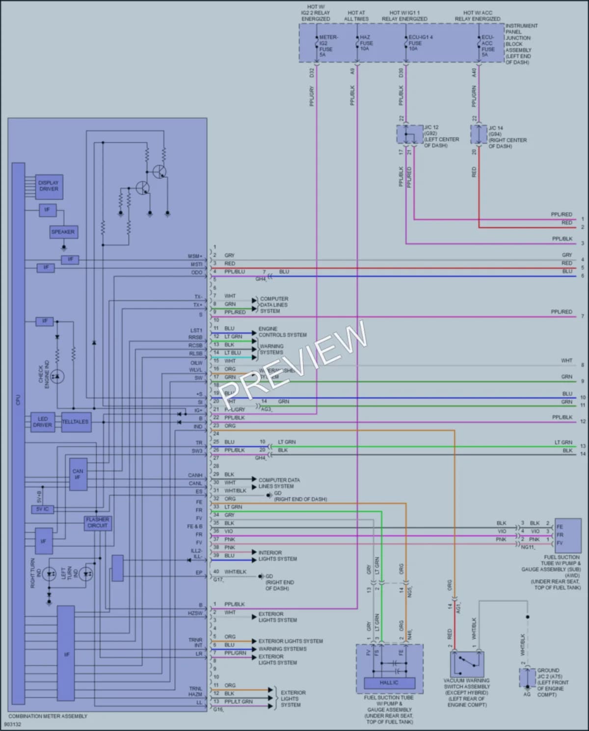 2025 Lexus ES250 Instrument Cluster wiring diagram preview