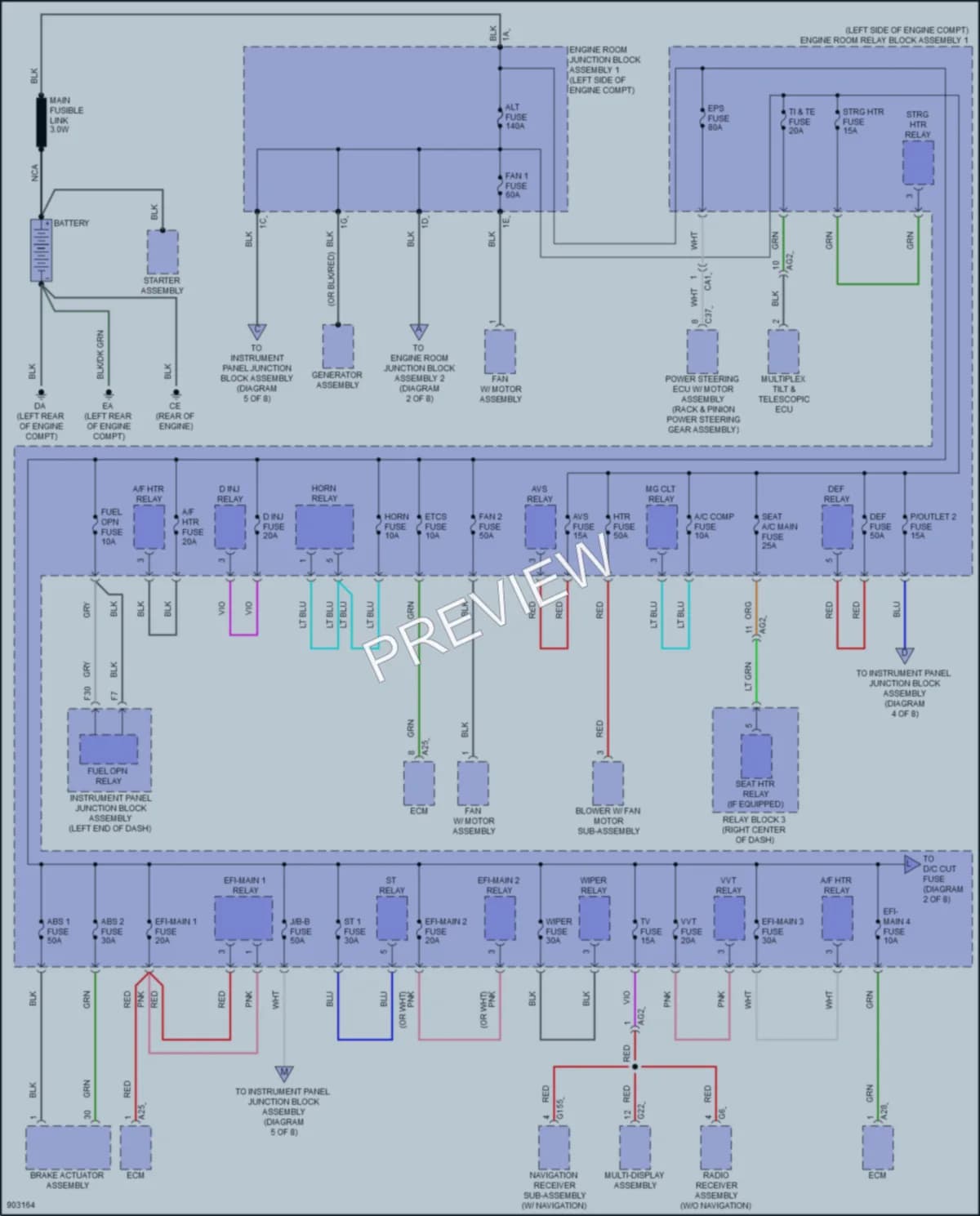 2025 Lexus ES250 Power Distribution wiring diagram preview