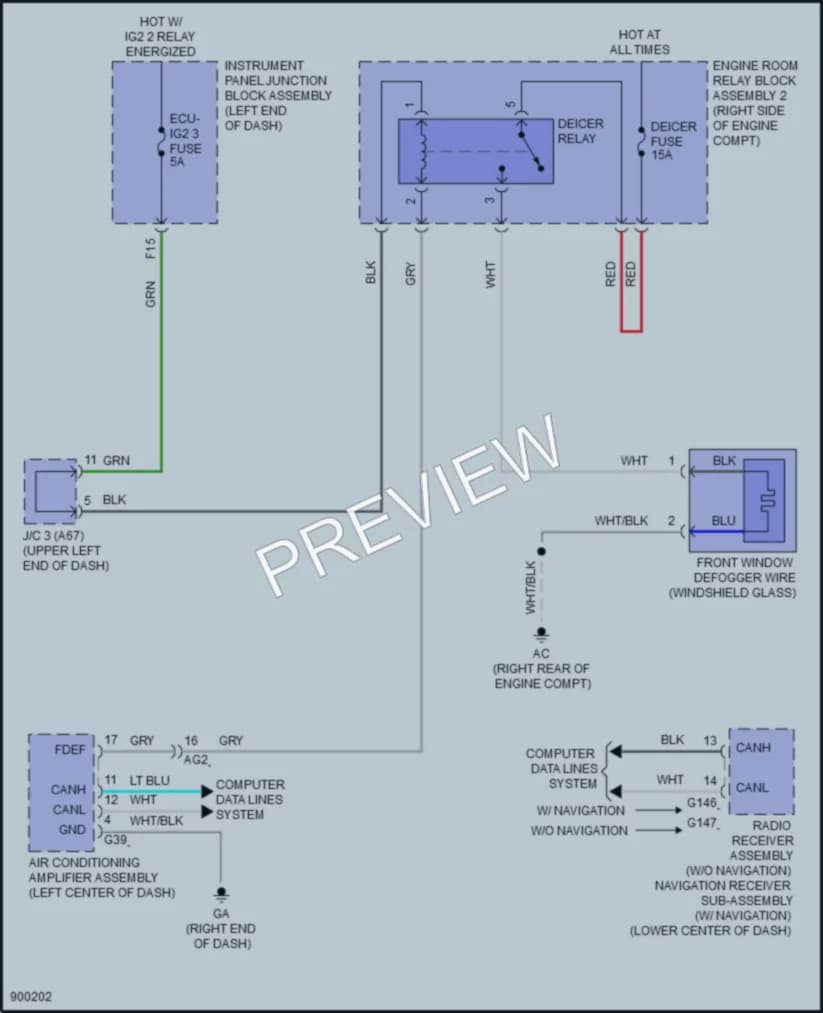 2025 Lexus ES300h Defoggers wiring diagram preview
