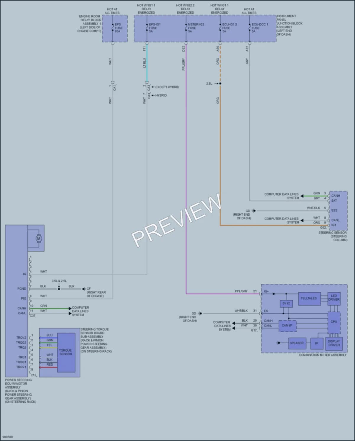 2025 Lexus ES350 Electronic Power Steering wiring diagram preview