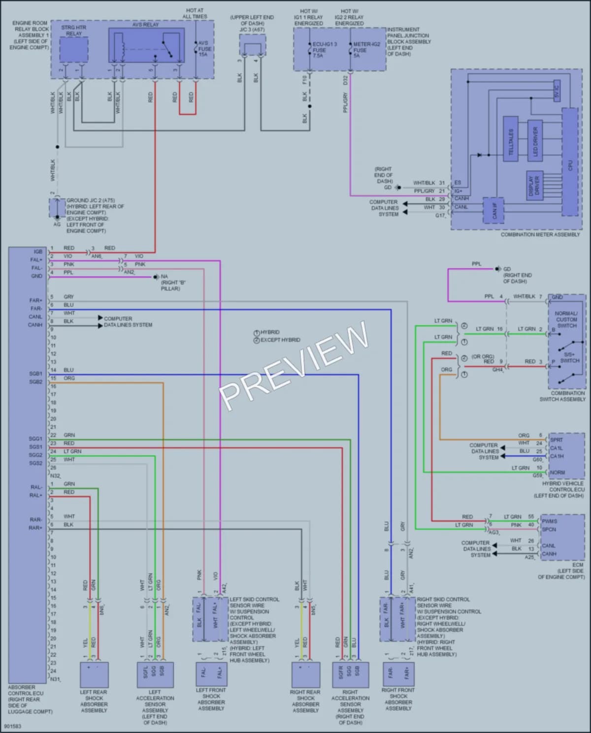 2025 Lexus ES350 Electronic Suspension wiring diagram preview