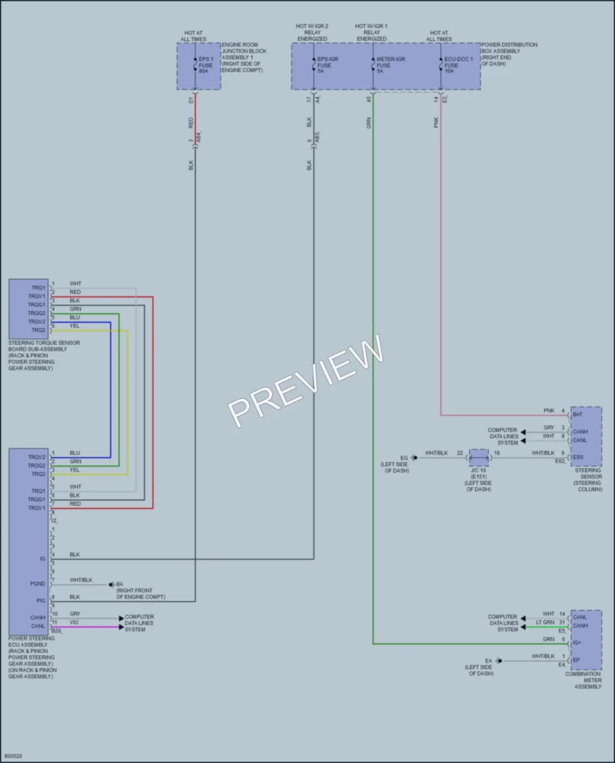 2025 Lexus GX550 Electronic Power Steering wiring diagram preview