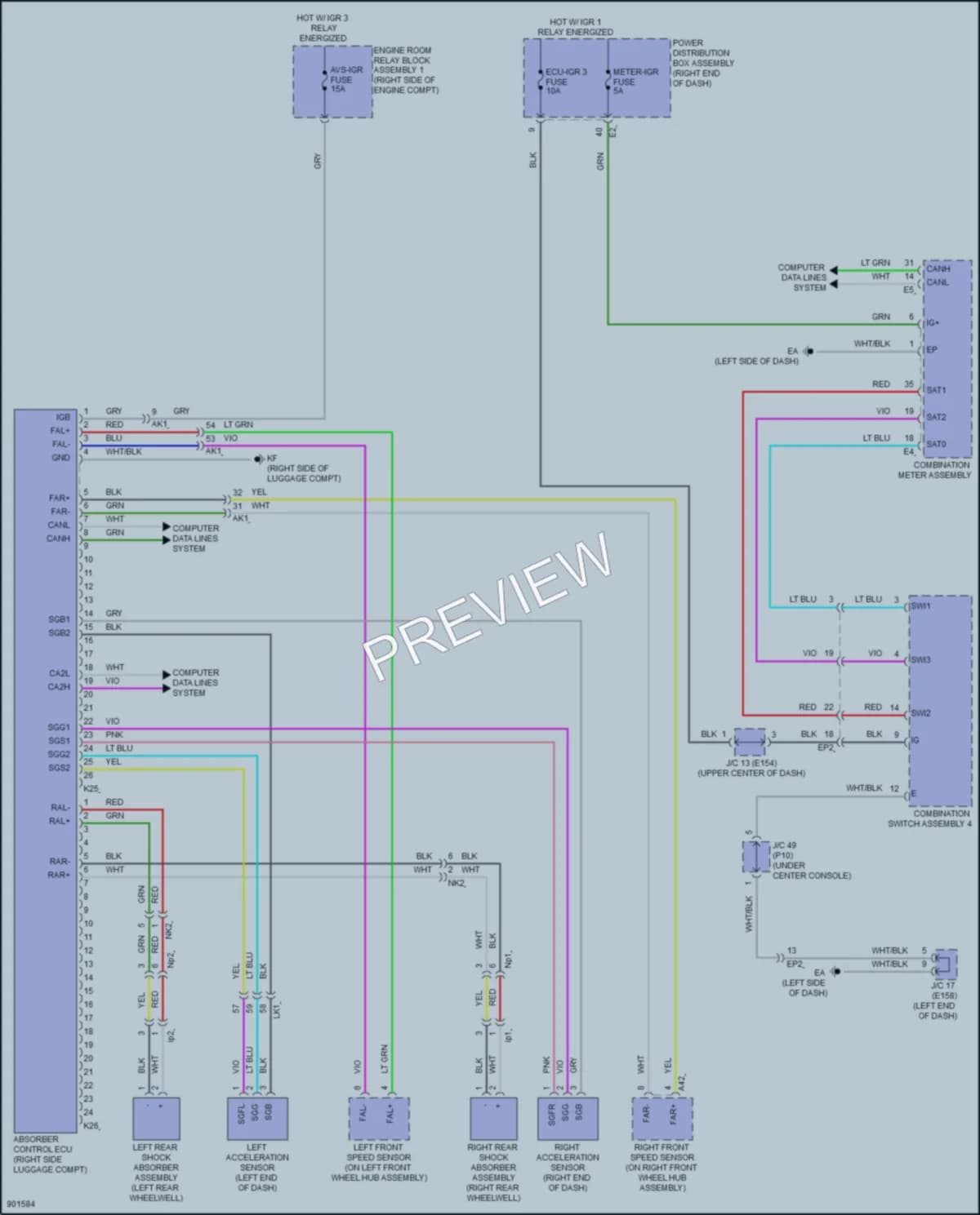 2025 Lexus GX550 Electronic Suspension wiring diagram preview