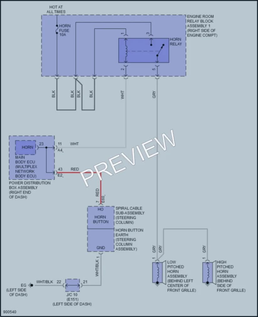 2025 Lexus GX550 Horn wiring diagram preview