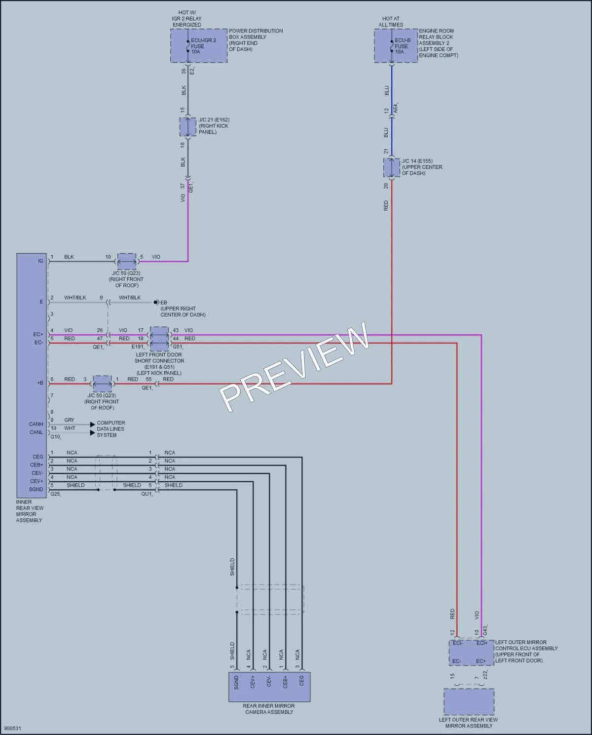 2025 Lexus GX550 Power Mirrors wiring diagram preview