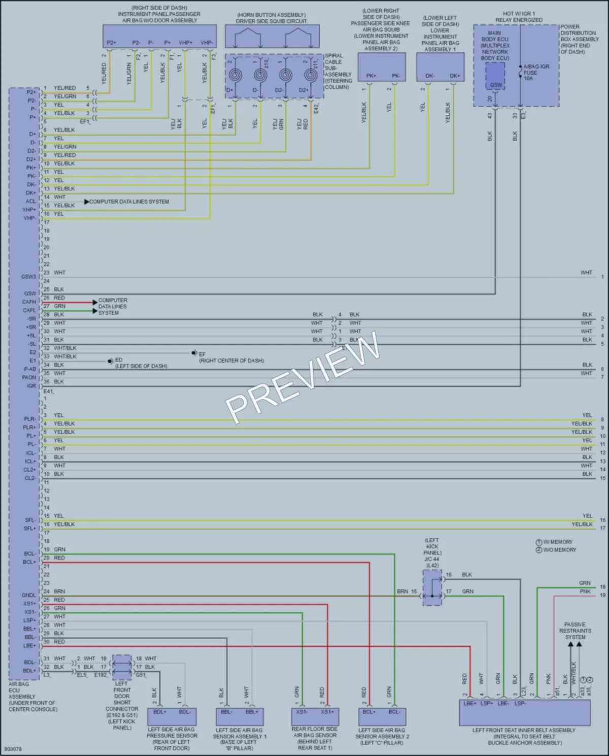 2025 Lexus GX550 Supplemental Restraints wiring diagram preview