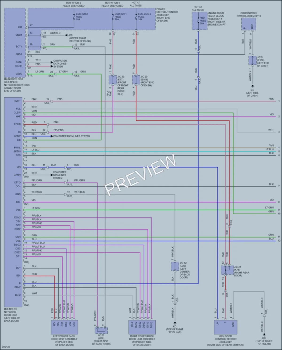 2025 Lexus GX550 Trunk Tailgate Fuel Door wiring diagram preview