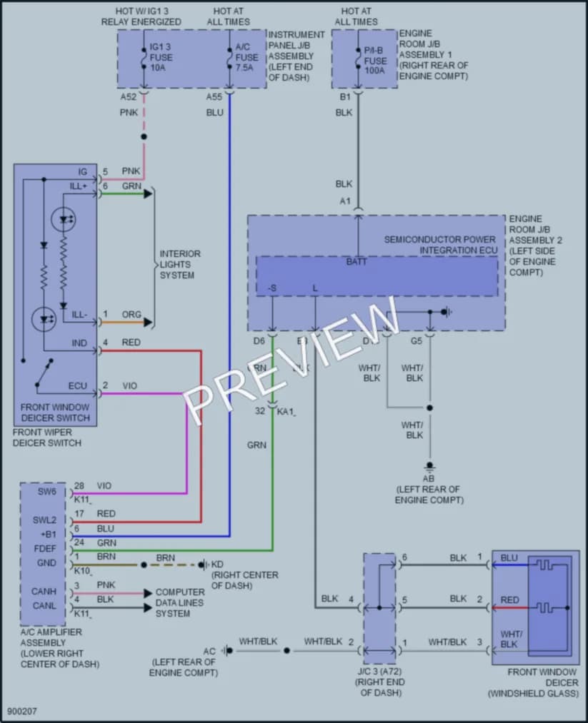 2025 Lexus IS300 Defoggers wiring diagram preview