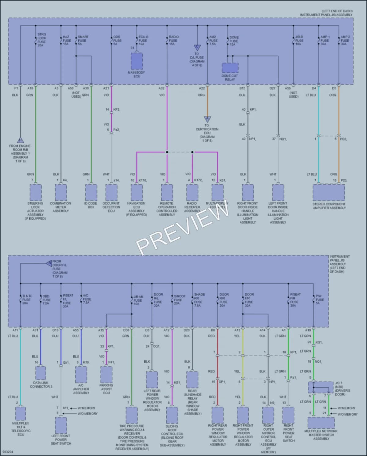 2025 Lexus IS300 Power Distribution wiring diagram preview