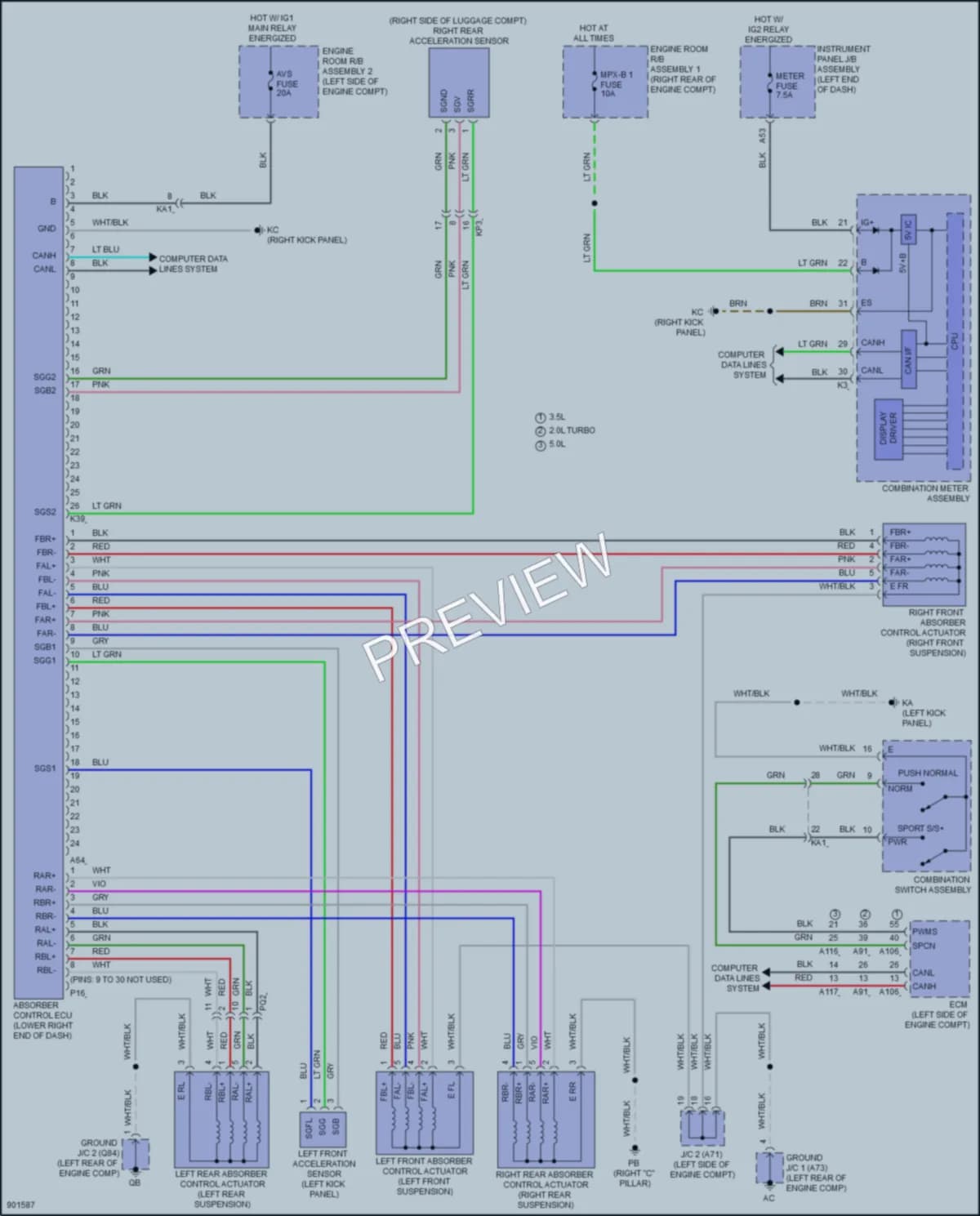 2025 Lexus IS350 Electronic Suspension wiring diagram preview