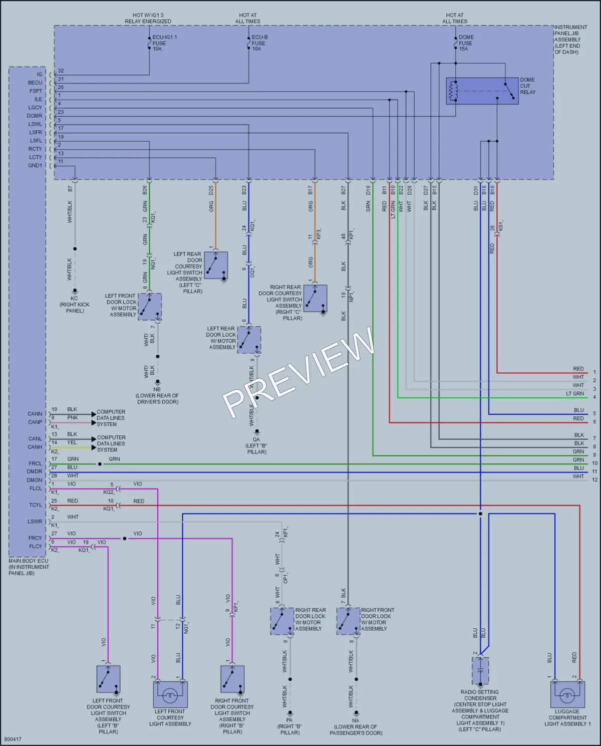 2025 Lexus IS350 Interior Lights wiring diagram preview