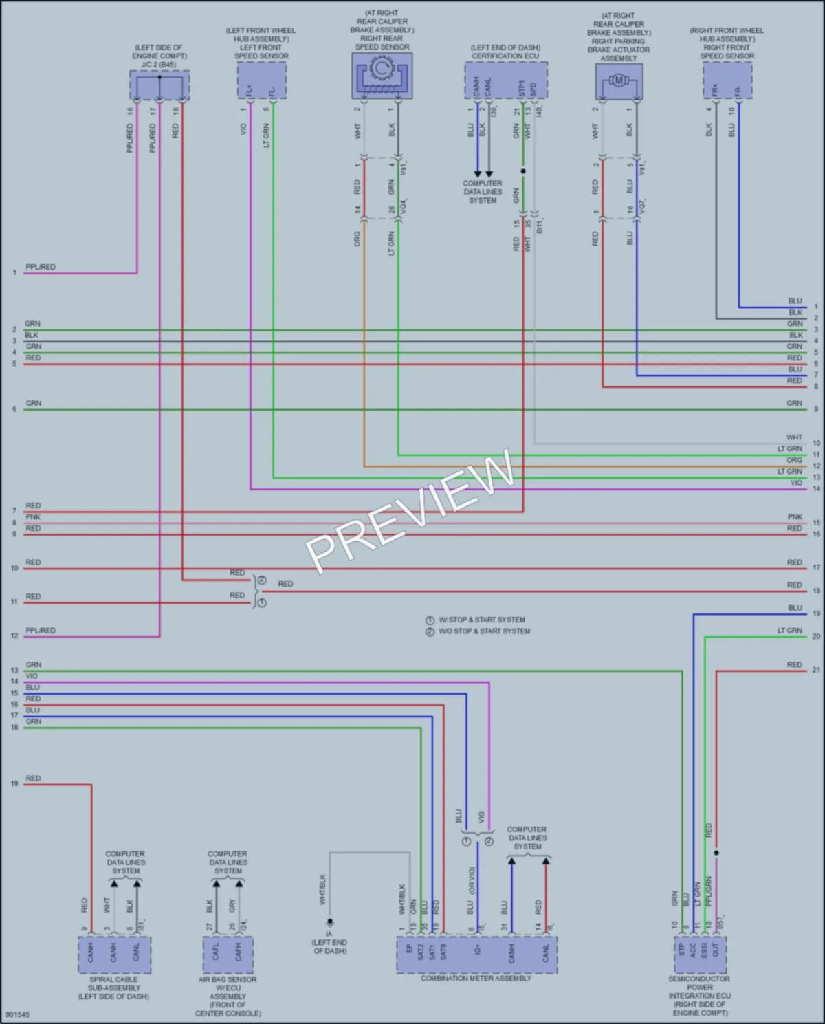 2025 Lexus LX600 Anti Lock Brakes wiring diagram preview