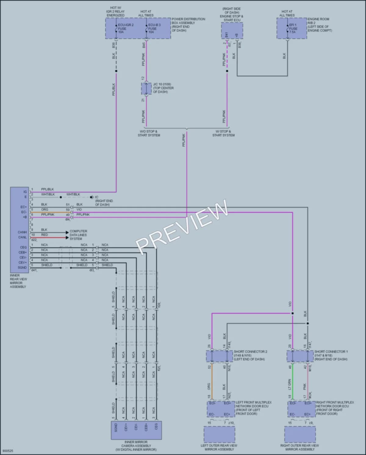 2025 Lexus LX600 Power Mirrors wiring diagram preview