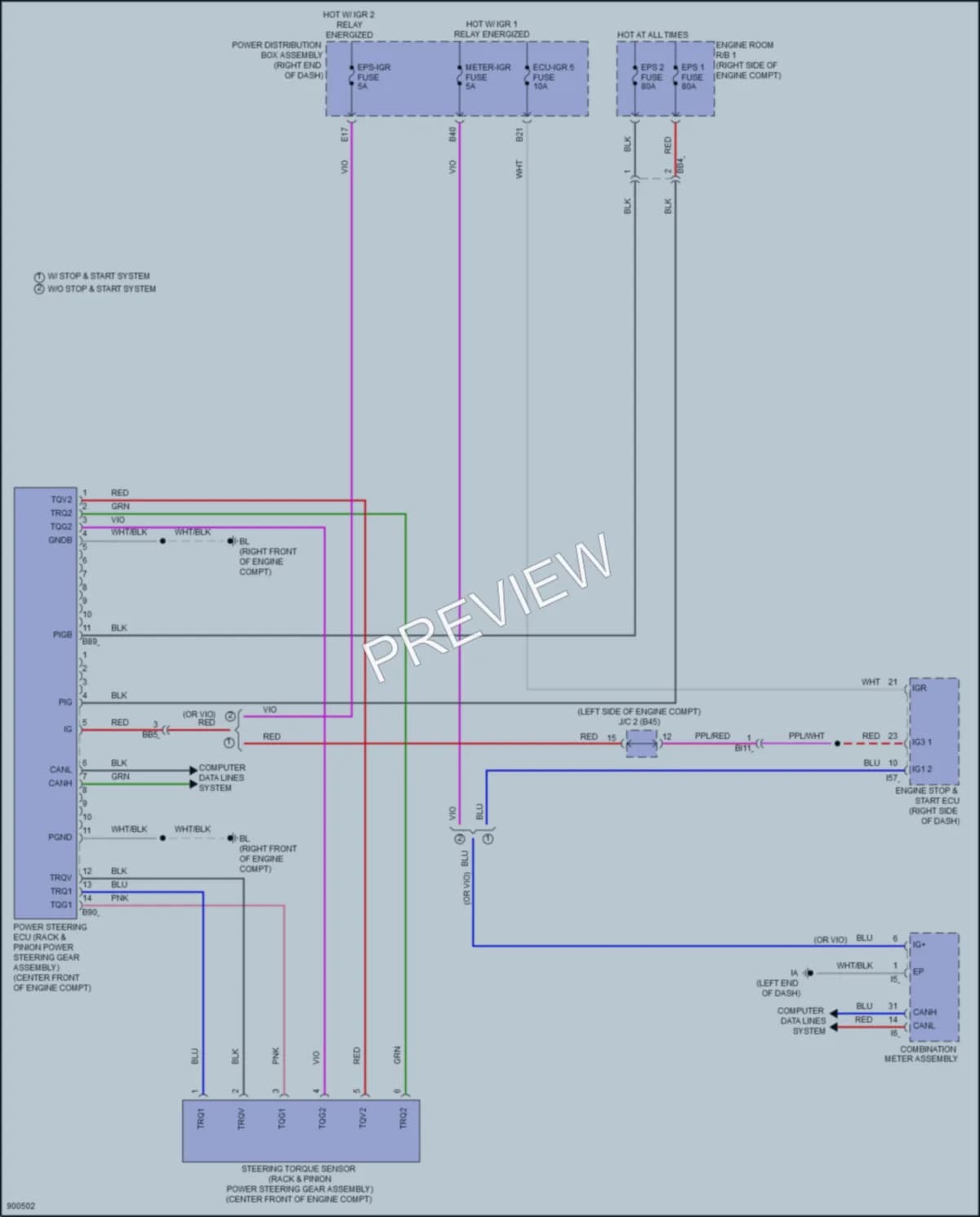 2025 Lexus LX700h Electronic Power Steering wiring diagram preview
