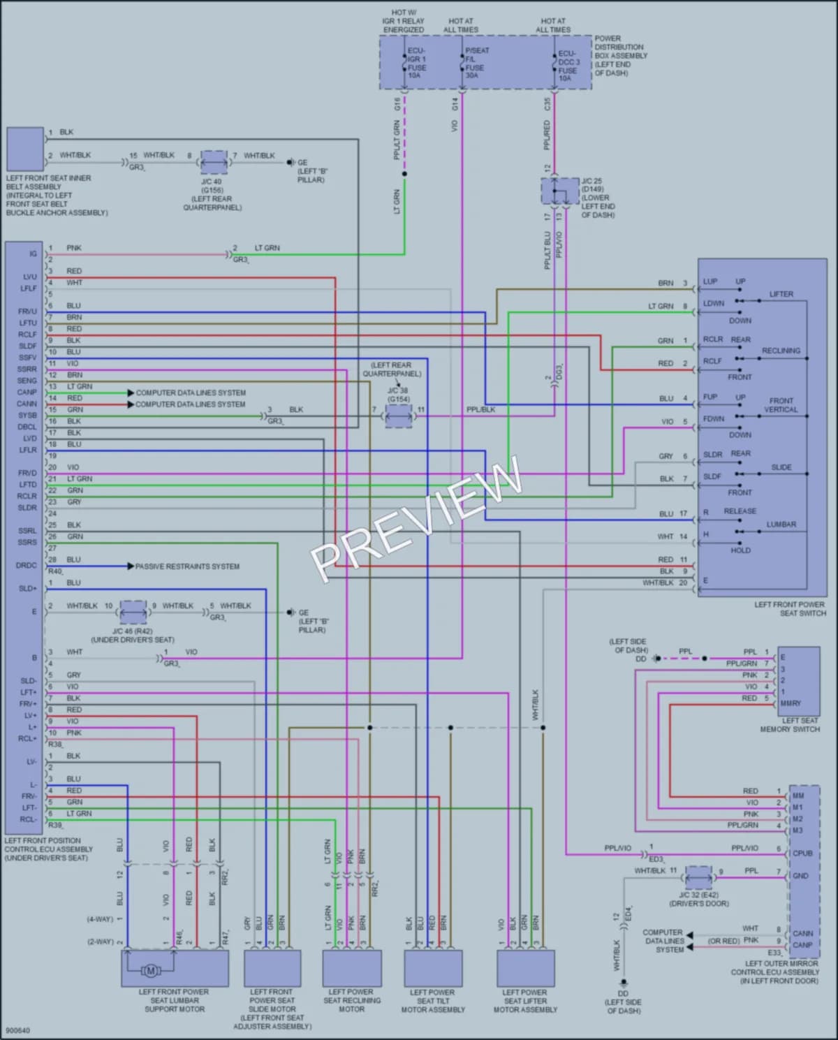 2025 Lexus NX250 Memory Systems wiring diagram preview