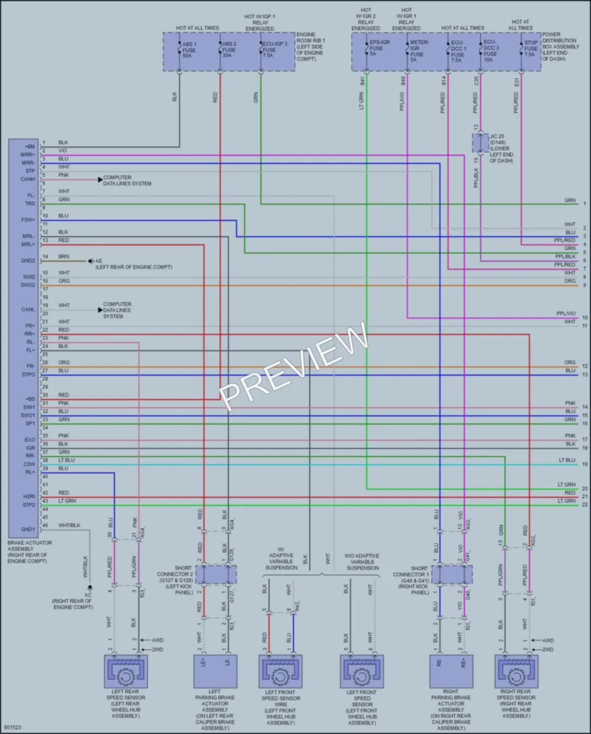 2025 Lexus NX350 Anti Lock Brakes wiring diagram preview