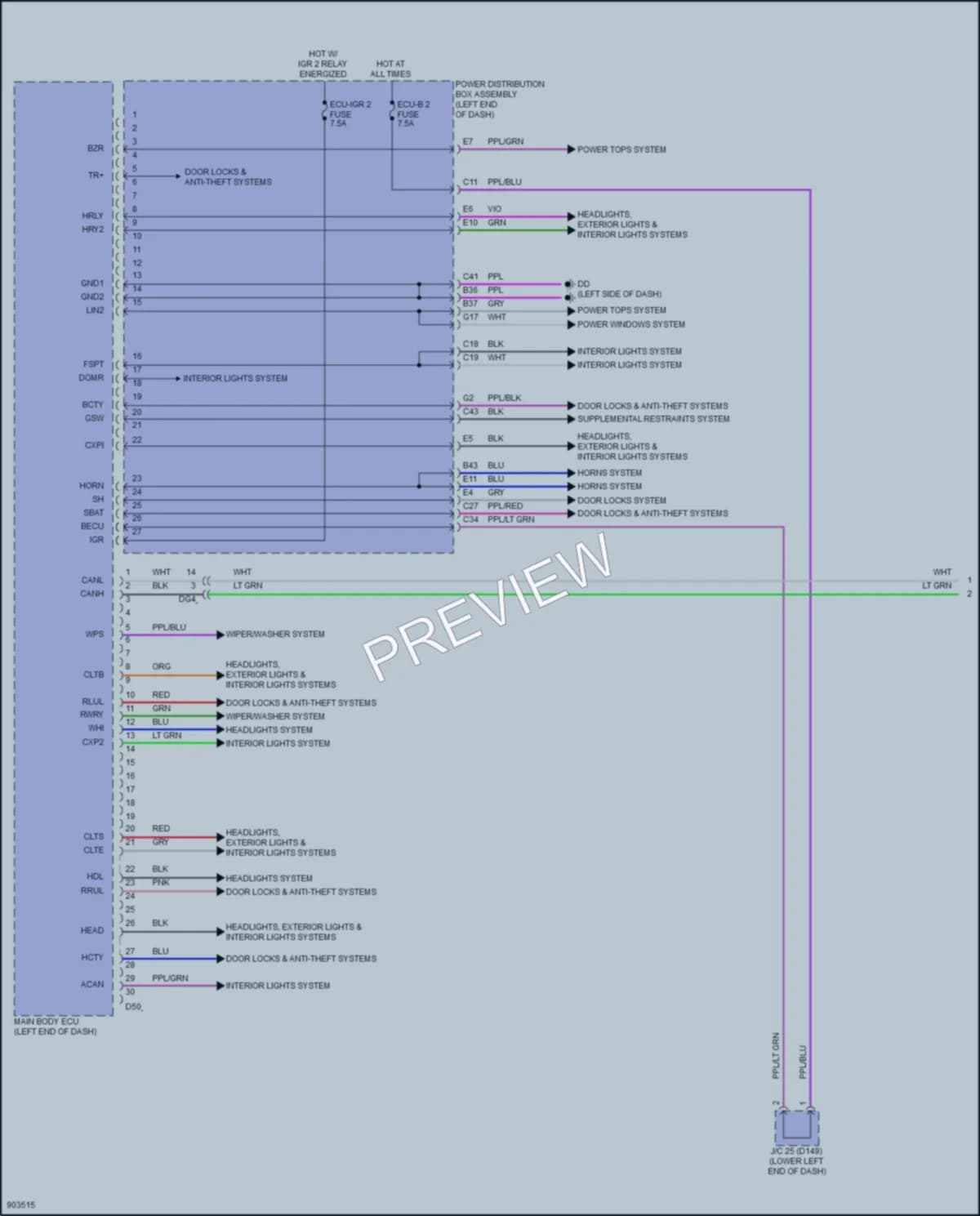 2025 Lexus NX350 Body Control Modules wiring diagram preview
