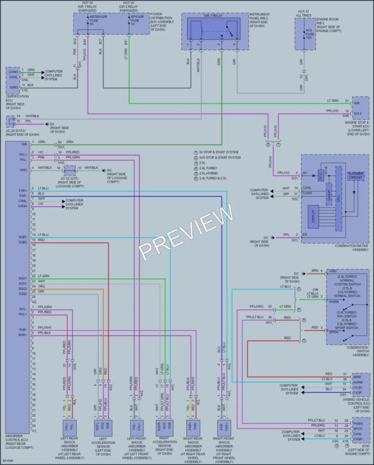 2025 Lexus NX350 Electronic Suspension wiring diagram preview