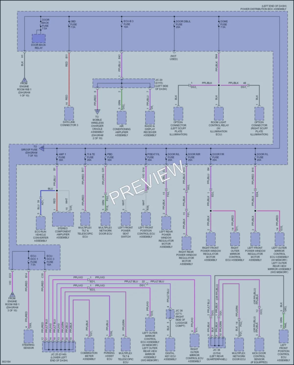 2025 Lexus NX350 Power Distribution wiring diagram preview