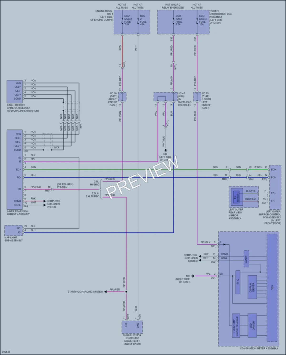 2025 Lexus NX350 Power Mirrors wiring diagram preview