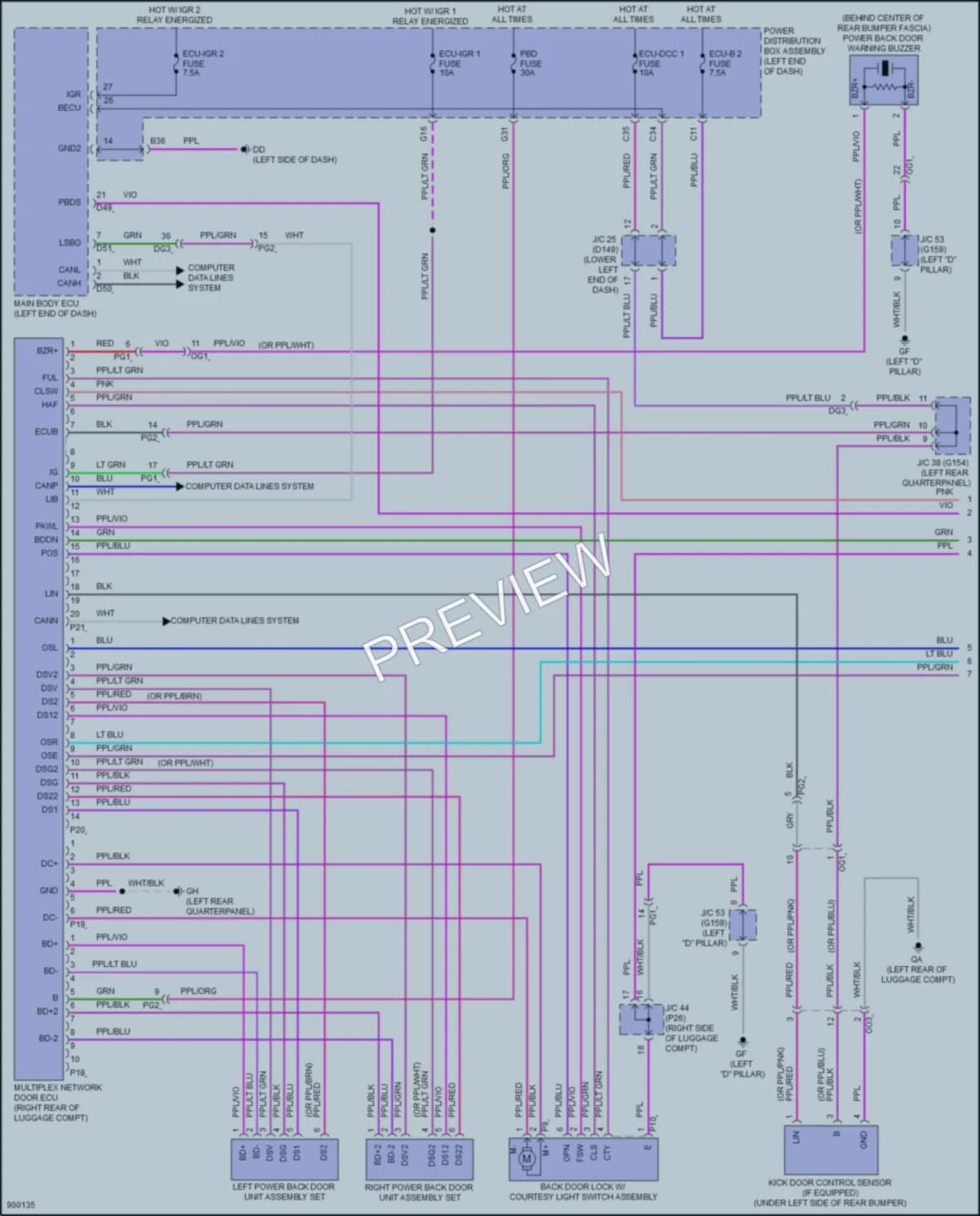 2025 Lexus NX350h Trunk Tailgate Fuel Door wiring diagram preview