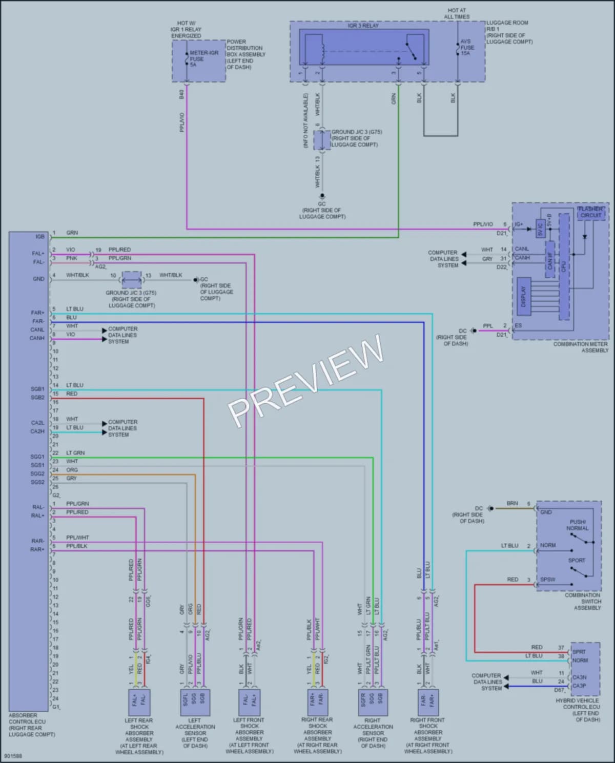 2025 Lexus NX450h Electronic Suspension wiring diagram preview
