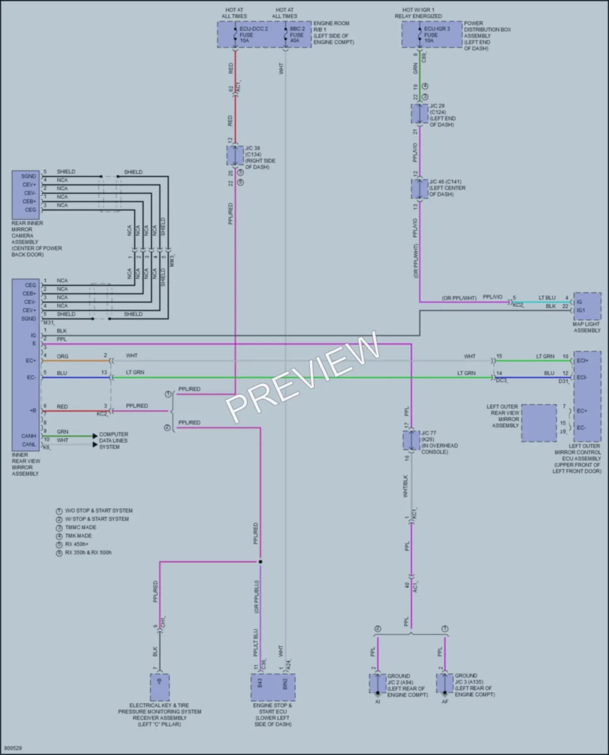2025 Lexus RX350 Power Mirrors wiring diagram preview