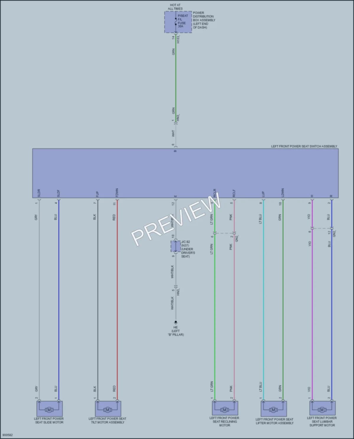 2025 Lexus RX350 Power Seats wiring diagram preview