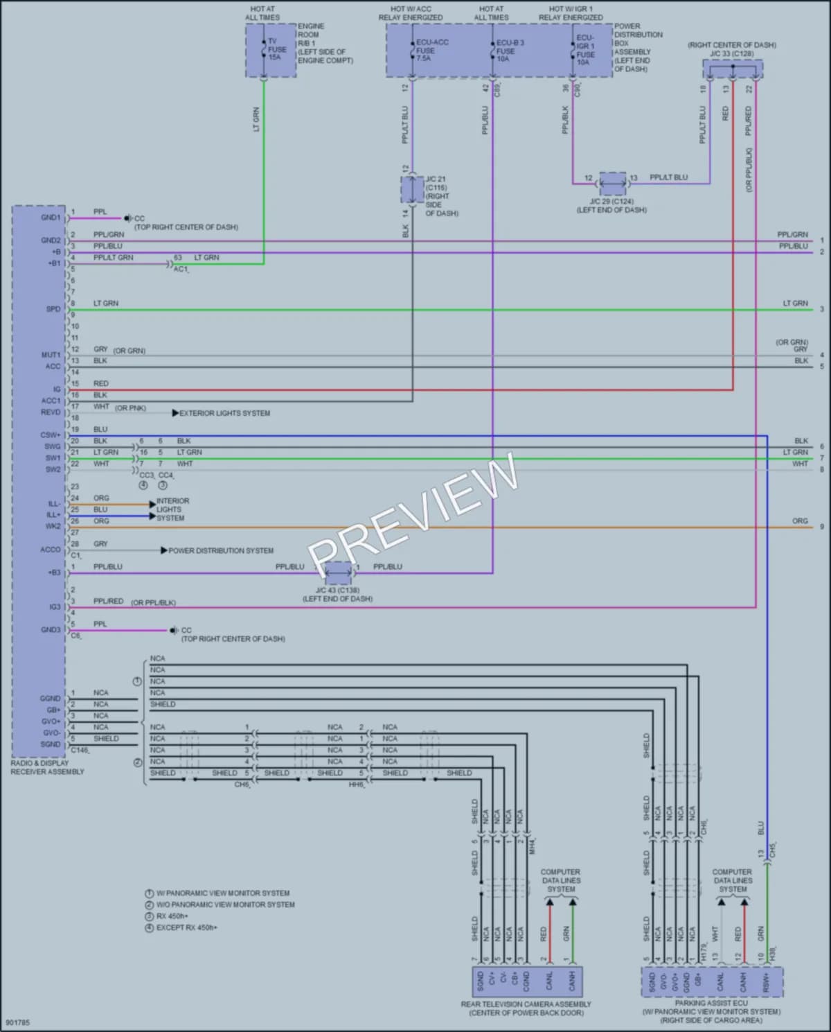 2025 Lexus RX350h Radio wiring diagram preview