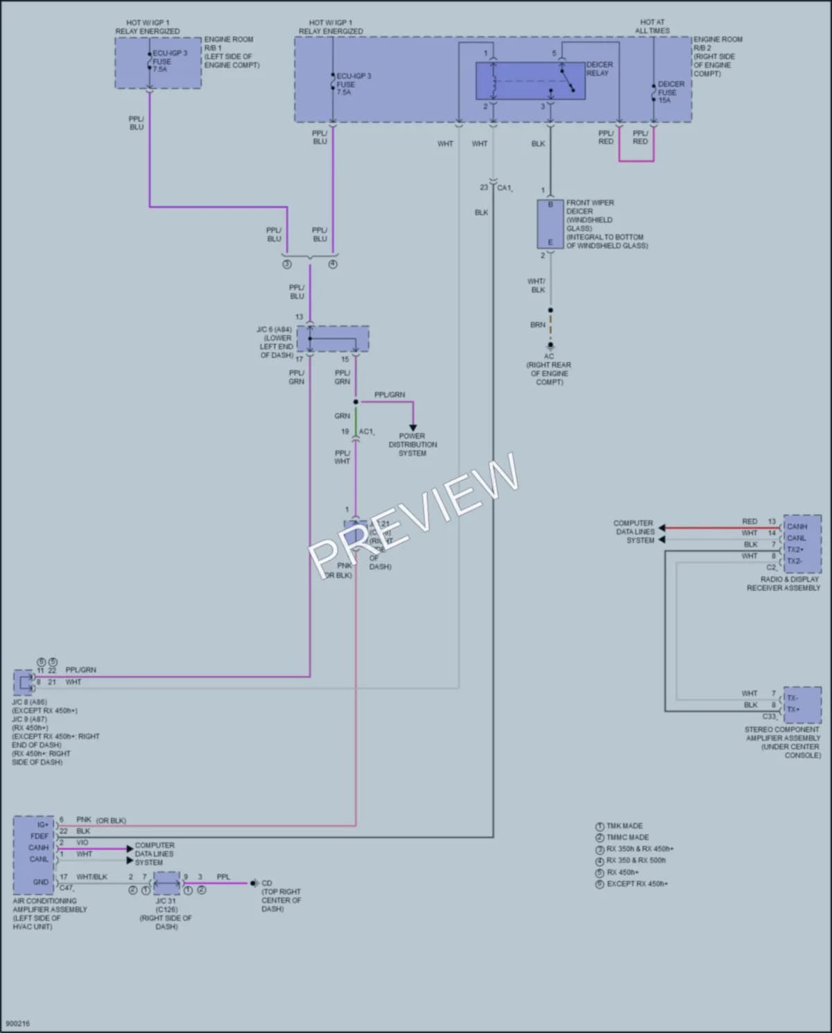 2025 Lexus RX450h Defoggers wiring diagram preview