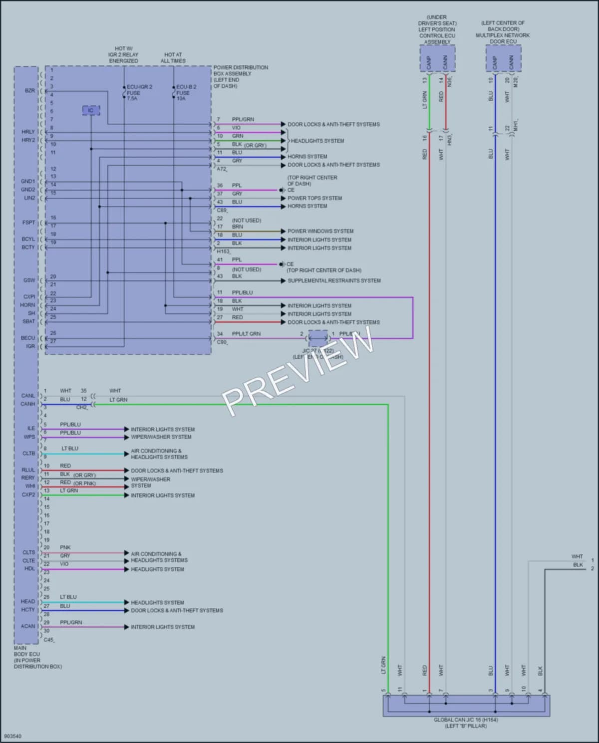2025 Lexus RX500h Body Control Modules wiring diagram preview