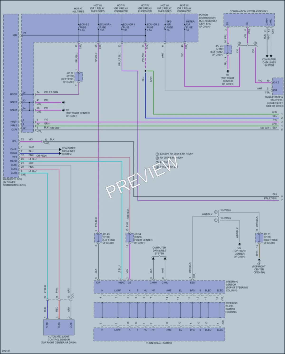2025 Lexus RX500h Headlights wiring diagram preview