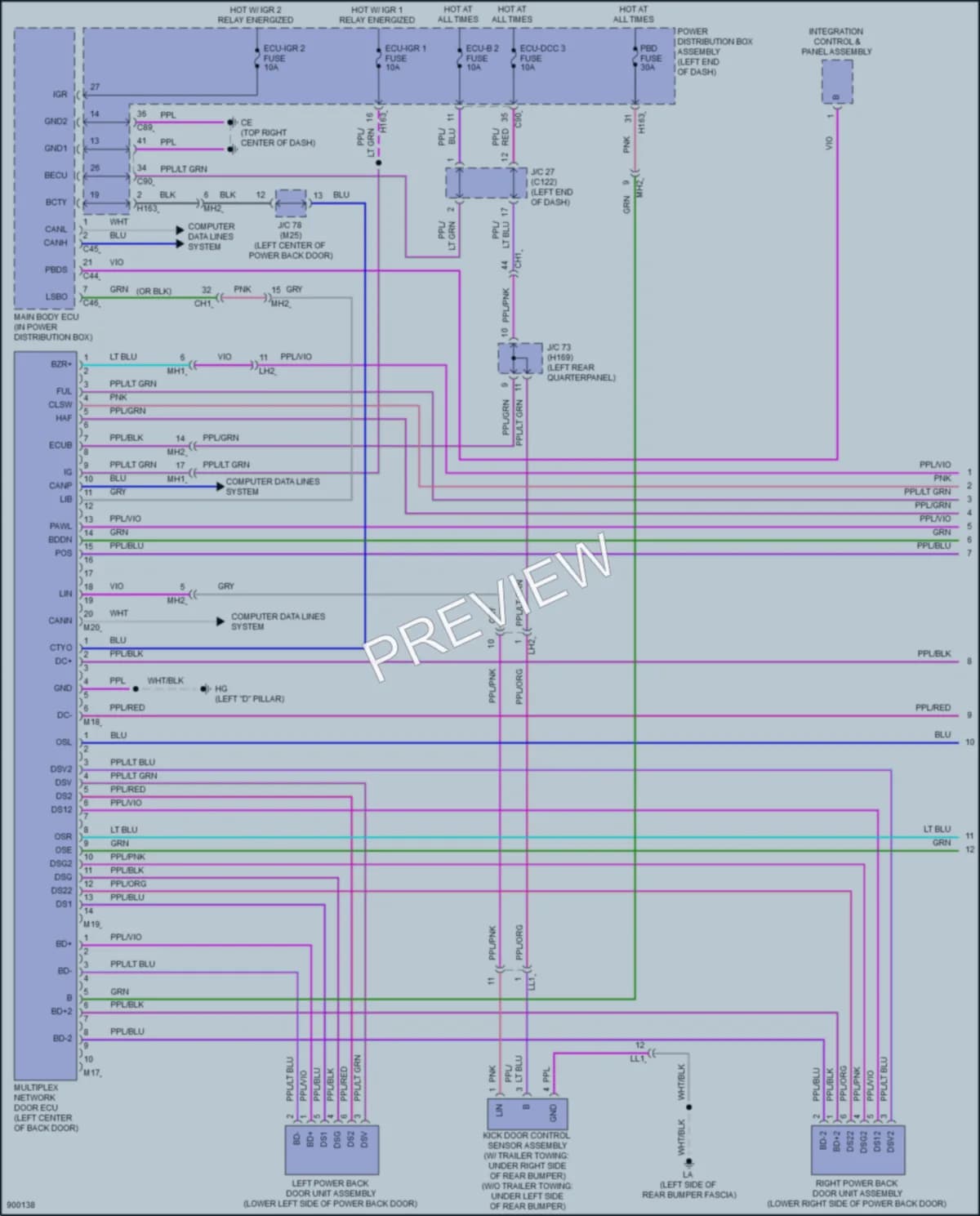2025 Lexus RX500h Trunk Tailgate Fuel Door wiring diagram preview