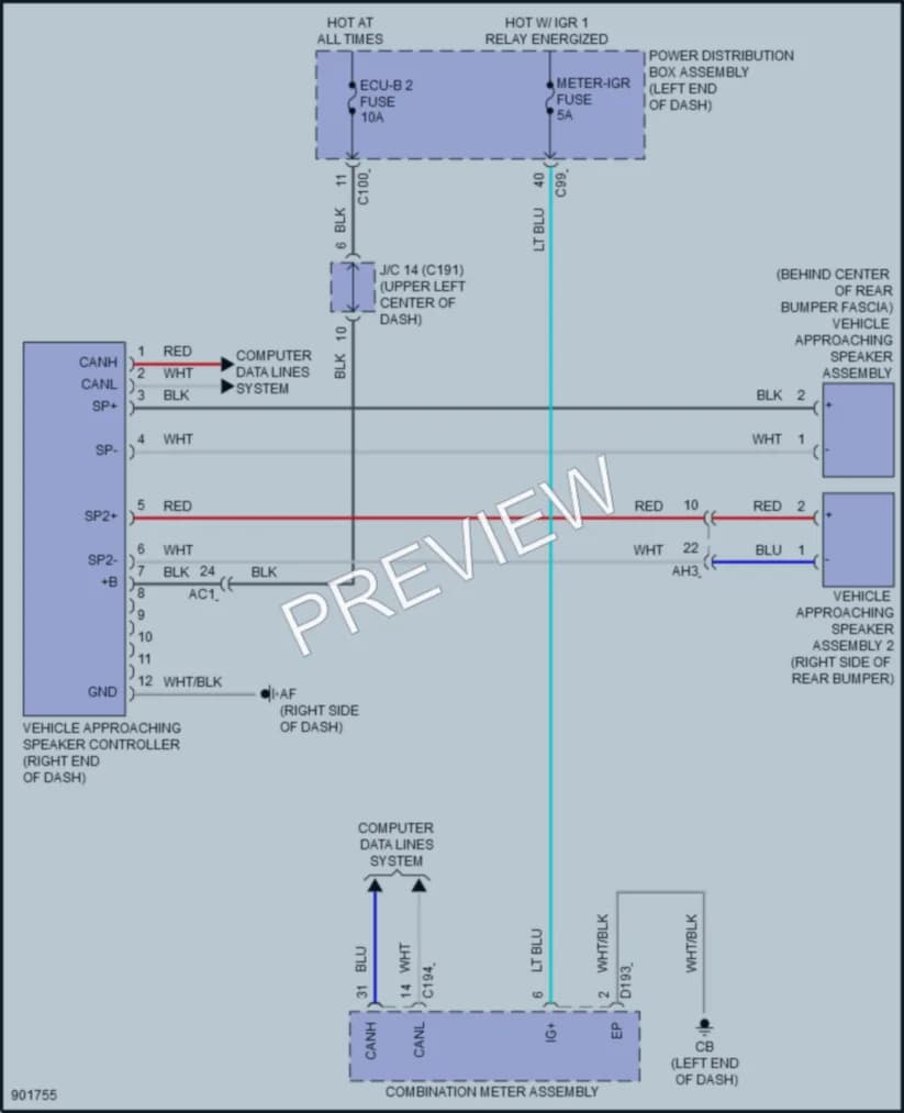 2025 Lexus RZ300e Active Bodyworks wiring diagram preview