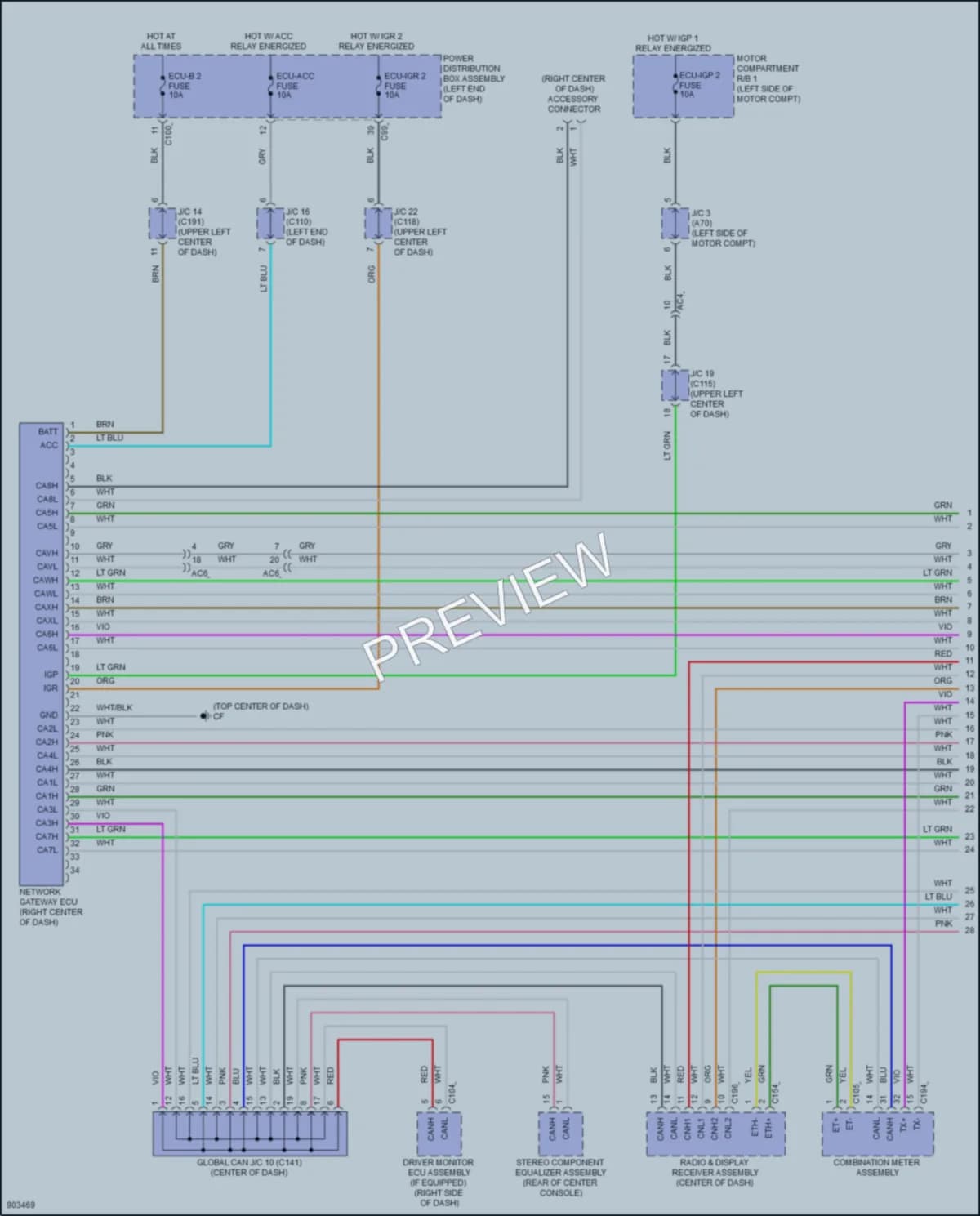 2025 Lexus RZ300e Computer Data Lines wiring diagram preview