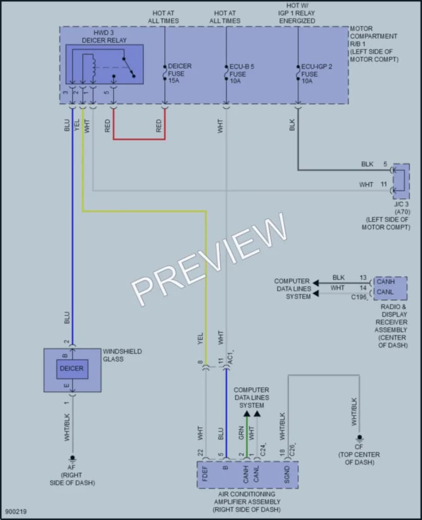 2025 Lexus RZ300e Defoggers wiring diagram preview