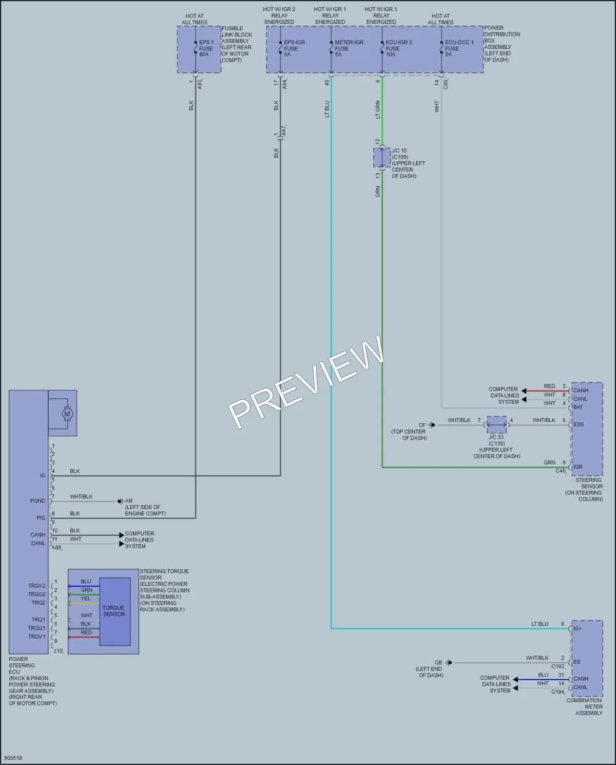 2025 Lexus RZ300e Electronic Power Steering wiring diagram preview