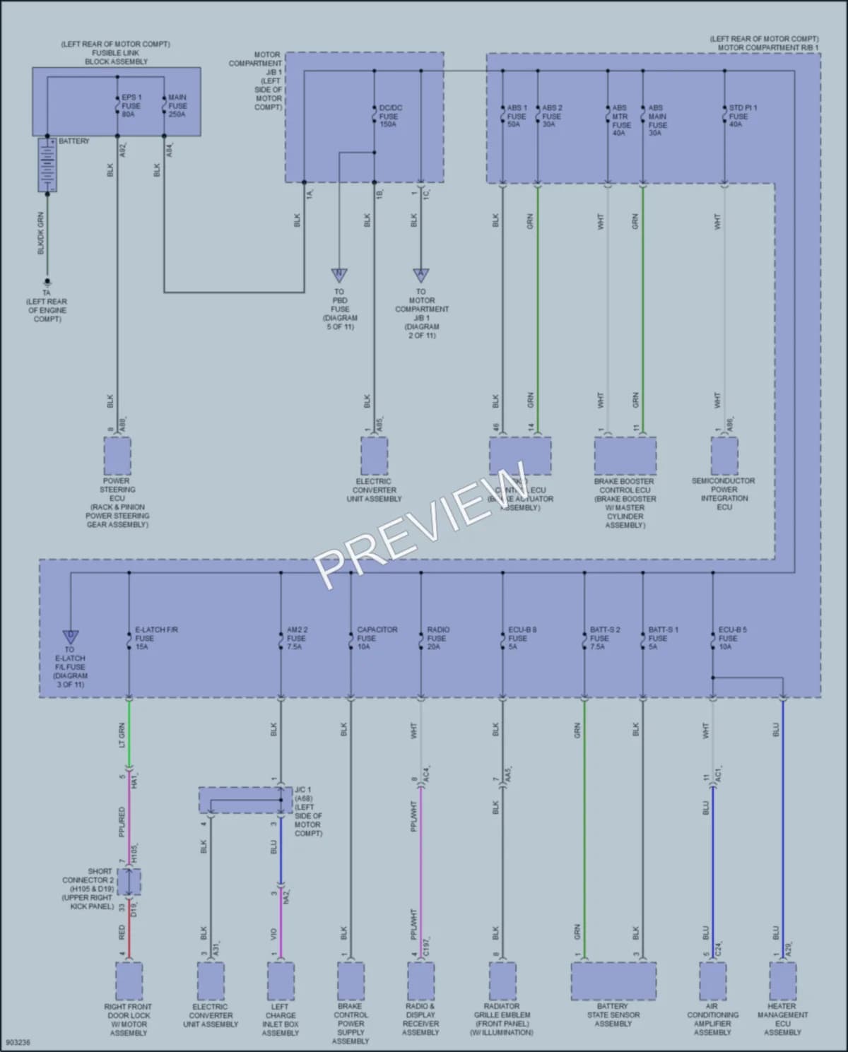 2025 Lexus RZ300e Power Distribution wiring diagram preview