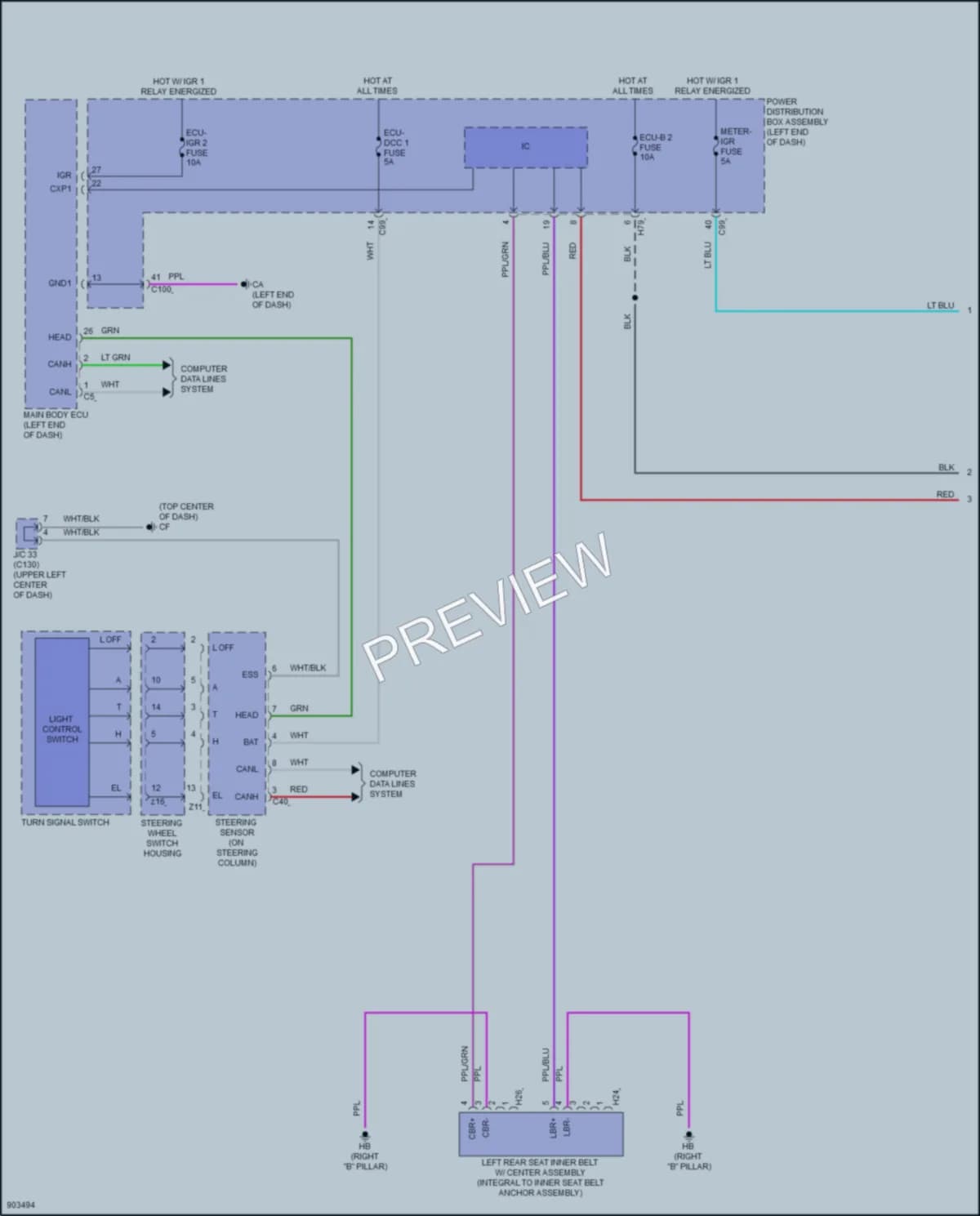 2025 Lexus RZ300e Warning Systems wiring diagram preview
