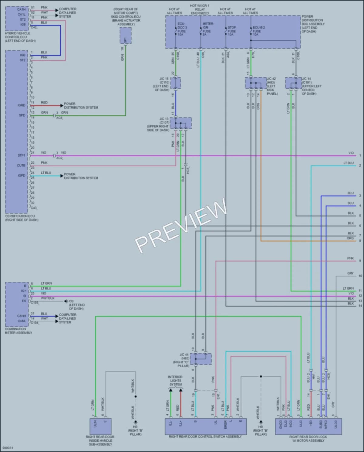 2025 Lexus RZ450e Anti Theft wiring diagram preview