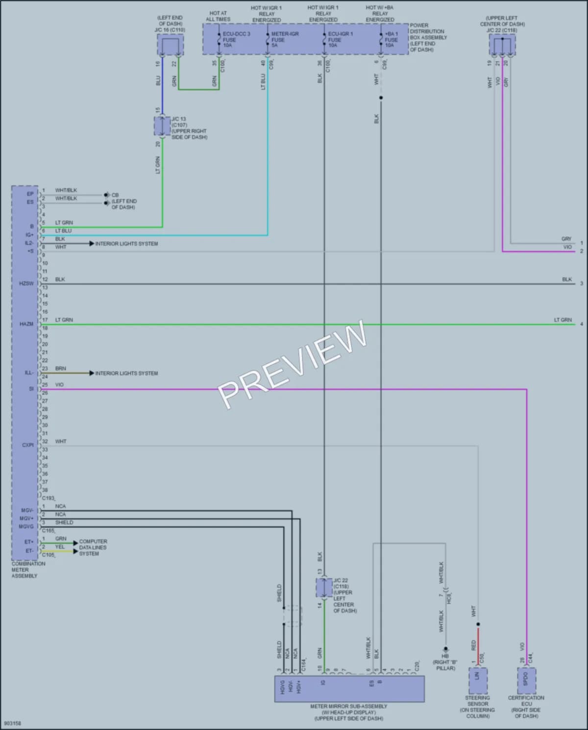 2025 Lexus RZ450e Instrument Cluster wiring diagram preview