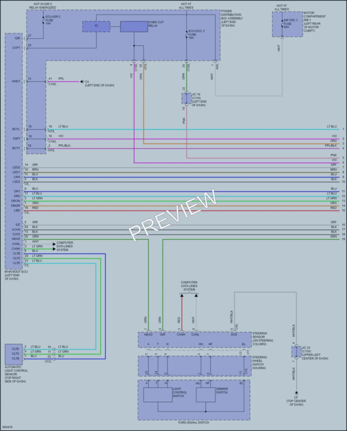 2025 Lexus RZ450e Interior Lights wiring diagram preview