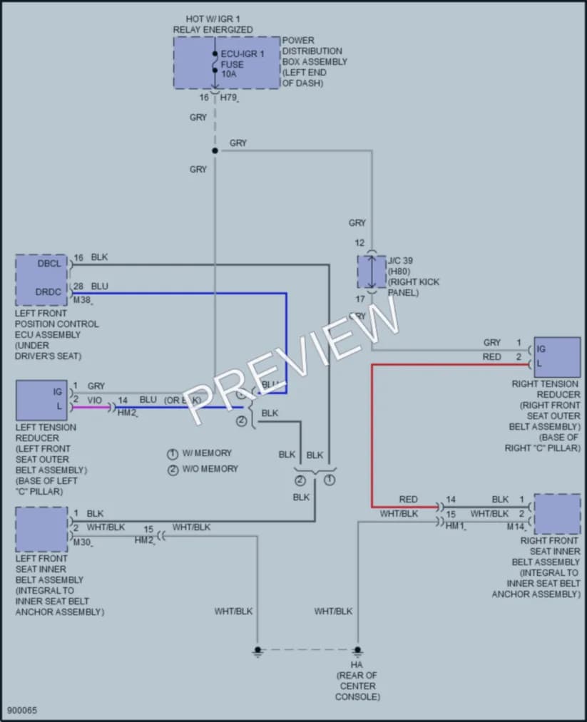 2025 Lexus RZ450e Passive Restraints wiring diagram preview
