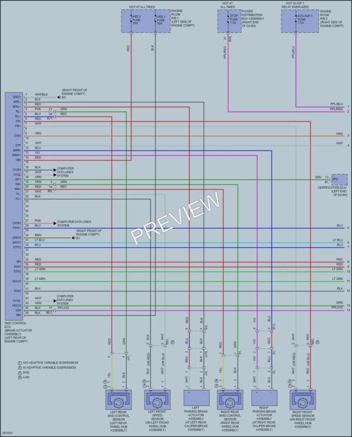 2025 Lexus TX350 Anti Lock Brakes wiring diagram preview