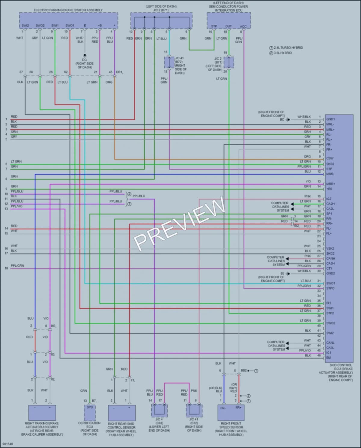 2025 Lexus TX500h Anti Lock Brakes wiring diagram preview