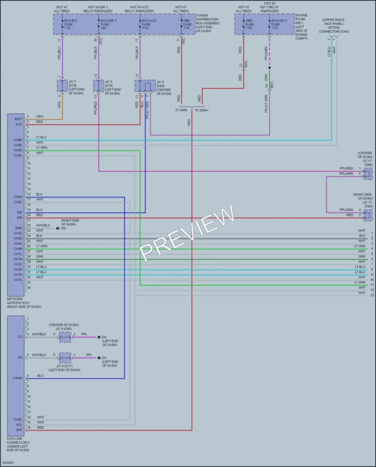 2025 Lexus TX500h Computer Data Lines wiring diagram preview